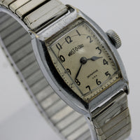 1930s Ingraham Men's Original "Wrist-O-Crat" Silver Made in USA Watch w/ Bracelet