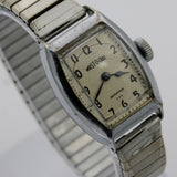 1930s Ingraham Men's Original "Wrist-O-Crat" Silver Made in USA Watch w/ Bracelet