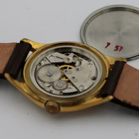 Voigt Atlantic Men's 21Jwl Made in Germany Gold Calendar Watch w/ Strap