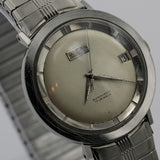 1960s Vulcain Centenary Automatic Calendar Swiss Made Silver Watch w/ Bracelet