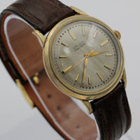 1950s Gruen Men's Swiss Made 10K Gold 17Jwl Watch w/ Aligator-Lizard Strap