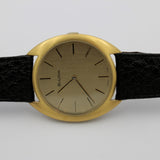 1977 Bulova Men's Gold Swiss Made Hidden Crown Ultra Thin Watch w/ Strap