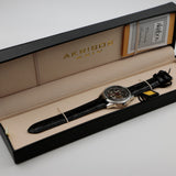 New Akribos XXIV Saturnos Collection Automatic Skeleton Dual Exhibition Men's Silver Watch
