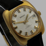 1970s Gruen Men's Made in France Gold 17Jwl Calendar Watch w/ Original Box