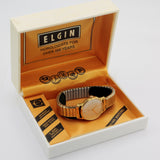 Elgin Men's Gold Swiss Made 17Jwl Fully Signed Watch w/ Original Box