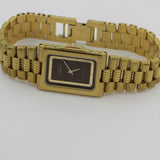 1980s Longines Men's Gold TigerEye Swiss Quartz Watch w/ Bracelet
