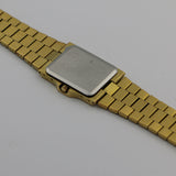 1980s Longines Men's Gold TigerEye Swiss Quartz Watch w/ Bracelet