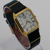 Seiko / Pulsar Men's Quartz Gold Calendar Roman Numerals Ultra Thin Watch