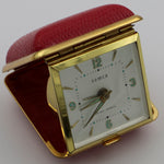 Semca Gold Made in Germany Alarm Seven Jewels Clock w/ Case