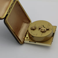 Westclox Home-N-Away Gold Dual Time Dial Alarm Clock w/ Case