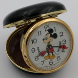 1970s Bradley Mickey Mouse Gold Alarm Clock - Walt Disney Production - Very Rare