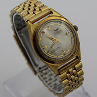 1960s Waltham Men's 21Jwl Gold Interesting Dial Watch w/ Bracelet