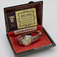 Waltham Men's 17Jwl Silver Watch w/ Original Box and Original Papers
