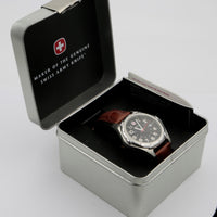New Wenger Men's Swiss Made XL MilitaryTime Quartz Silver Watch w/ Original Box