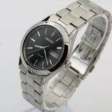 New Seiko Solar Men's Silver Dual Calendar Bracelet Watch w/ Original Box