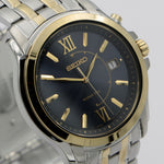 New Seiko Men's Kinetic Gold Calendar Quartz Watch w/ Original Box