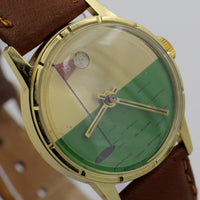 1960s Lafayette Men's Gold Swiss Made Golf Special Watch w/ Strap