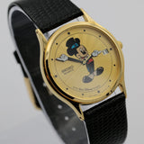 Seiko Mickey Mouse Magician Men's Calendar Gold Quartz Watch w/ Original Box