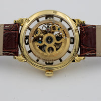 Stuhrling Men's Gold Automatic Skeletonized Case Watch w/ Strap
