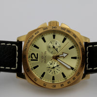 Invicta Specialty Men's Quartz Gold Extra Large Multi-Calendar Tritnite Watch w/ Strap