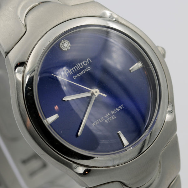 Armitron Men's Silver Quartz Genuine Diamond Watch w/ Bracelet