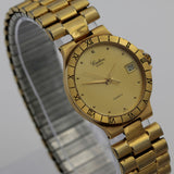 Croton Men's Swiss Made Quartz Gold Thin Roman Numerals Bezel Watch w/ Bracelet