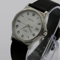 Croton Men's Swiss Made Quartz Silver Alarm Calendar Watch w/ Strap