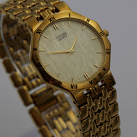 Citizen Men's Quartz Gold Ultra Thin Watch w/ Gold Bracelet