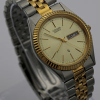 Citizen Men's Quartz Gold Dual Calendar Coin Bezel Watch w/ Bracelet