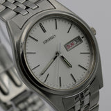 Seiko Men's Silver Quartz Dual Calendar Watch w/ Bracelet