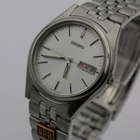 Seiko Men's Silver Quartz Dual Calendar Watch w/ Bracelet