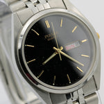 Seiko / Pulsar Men's Silver Quartz Unique Dial Dual Calendar Watch w/ Bracelet