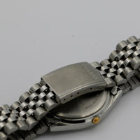 Seiko / Pulsar Men's Silver Quartz Unique Dial Dual Calendar Watch w/ Bracelet