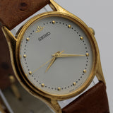 Seiko Ship Men's Gold Quartz Unique Dial Watch w/ Strap