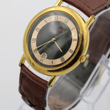 Seiko / Pulsar Men's Gold Quartz Unique Dual Calendar Watch w/ Strap