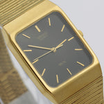 Seiko Men's Gold Quartz Black Dial Watch w/ Gold Bracelet