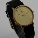 Seiko Men's Gold Quartz Unique Bezel Watch w/ Strap
