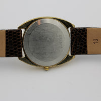 Seiko Men's Gold Quartz Roman Numerals Watch w/ Lizard Strap