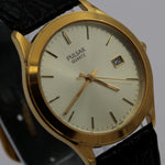 Seiko / Pulsar Men's Gold Quartz Unique Dial Calendar Watch w/ Strap