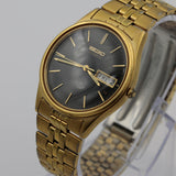Seiko Men's Gold Quartz Dual Calendar Watch w/ Bracelet