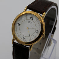 Seiko Men's Gold Quartz Unique Dial Watch w/ Strap