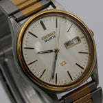 Seiko SQ Men's Gold Dual Calendar Quartz Watch w/ Bracelet