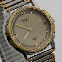 Seiko Men's Gold Quartz Unique Dial Calendar Watch w/ Bracelet