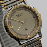 Seiko Men's Gold Quartz Unique Dial Calendar Watch w/ Bracelet