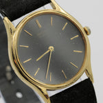 Seiko Men's Gold Quartz Thin Watch w/ Strap