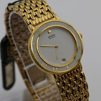 New Seiko Men's Gold Calendar Ultra Thin Quartz Watch w/ Bracelet