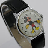 1970 Ingersol-Timex Mickey Mouse Men's Silver Watch w/ Strap