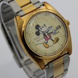 Seiko / Lorus Mickey Mouse Men's Gold Automatic 17Jwl Calendar Watch w/ Bracelet