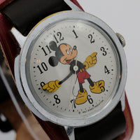 1971 Ingersol-Timex Mickey Mouse Men's Silver Watch w/ Fancy Strap