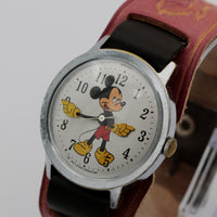 1971 Ingersol-Timex Mickey Mouse Men's Silver Watch w/ Fancy Strap